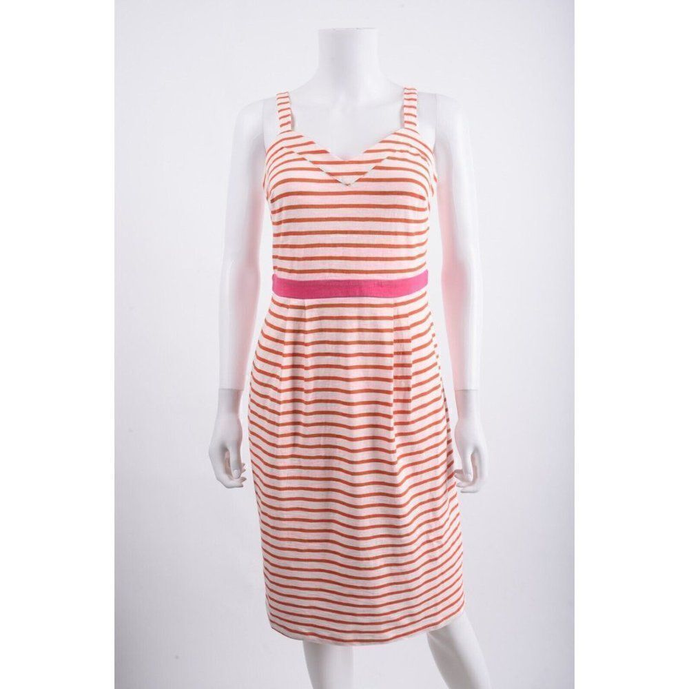Boden Womens Aurelie Jersey Summer Dress UK 8L US 4L White Red Striped NWOT